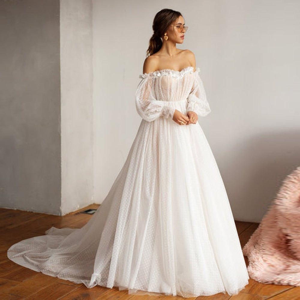 Wedding Dresses Off shoulder Puffy ...